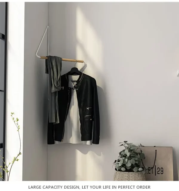 Portant vêtement d’angle mural – design minimaliste – Image 12