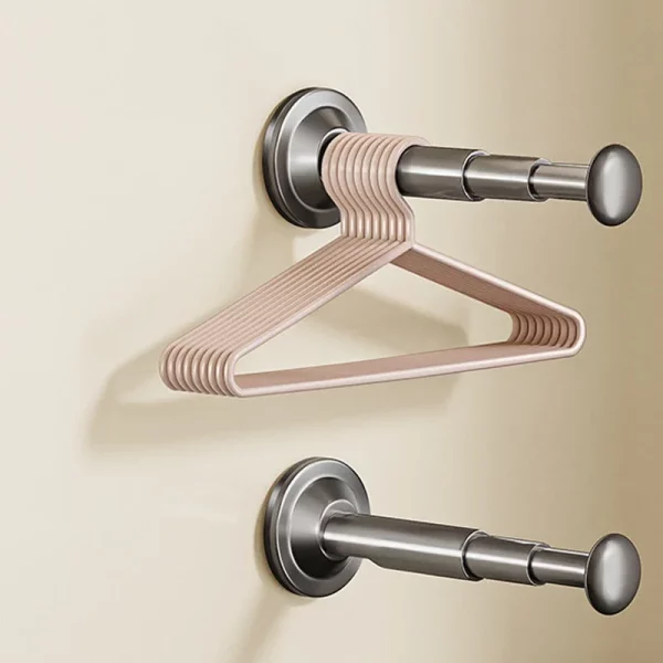 Barre à cintres murale pliante à ventouse - lot de 2