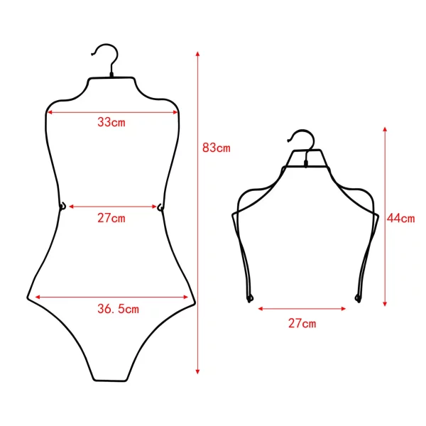 Cintre à lingerie pliable en métal – forme corps silhouette – Image 10