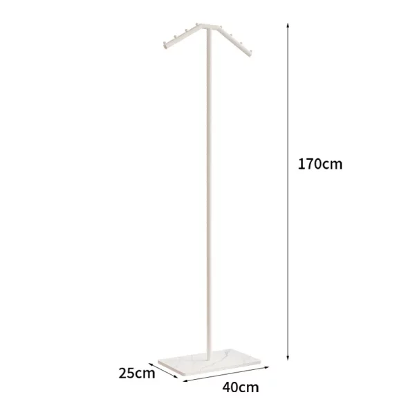 Portant vêtement design vertical à 2 bras et base en marbre – Image 6