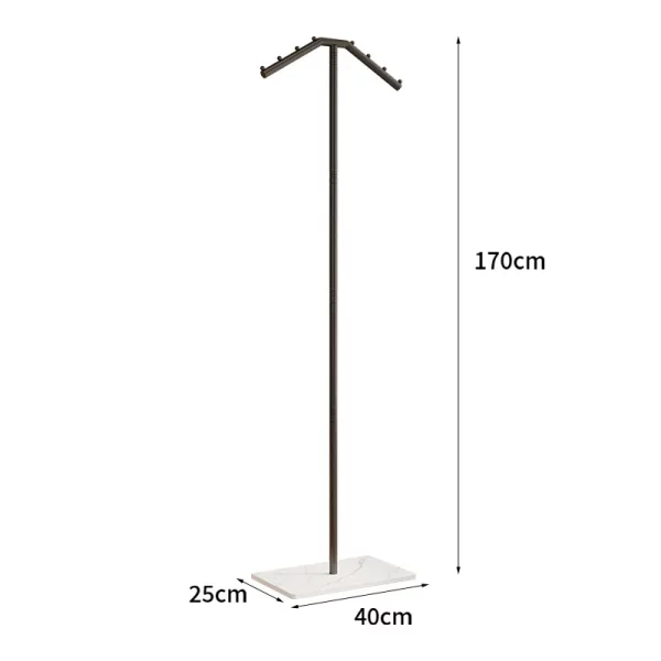 Portant vêtement design vertical à 2 bras et base en marbre – Image 8