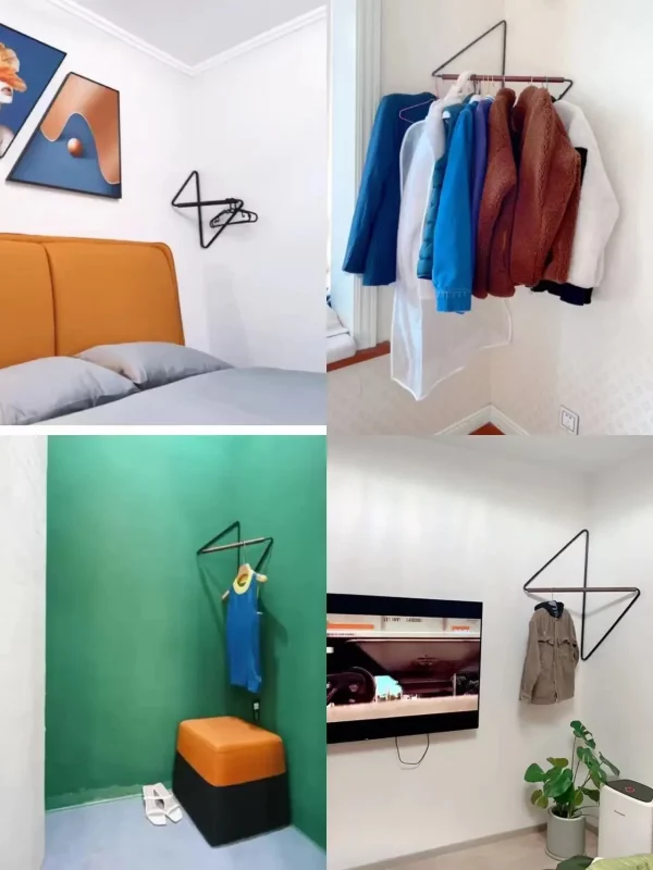 Portant vêtement d’angle mural – design minimaliste – Image 4