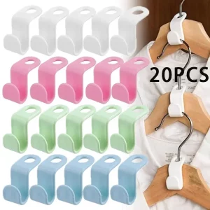 Crochets empilables pour cintres – lot de 20