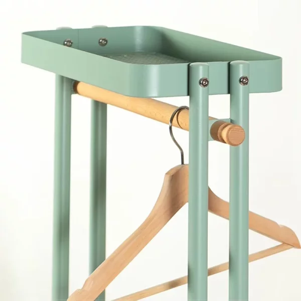 Portant vêtement roulette compact avec étagère de rangement – Image 3