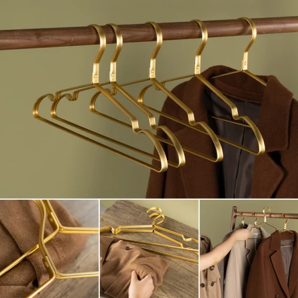 Lot de 10 cintres alu dorés élégants – Image 6