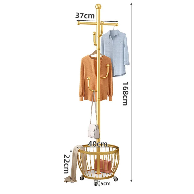 Portant vêtement roulette avec panier design cactus
