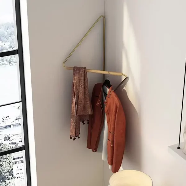 Portant vêtement d’angle mural – design minimaliste