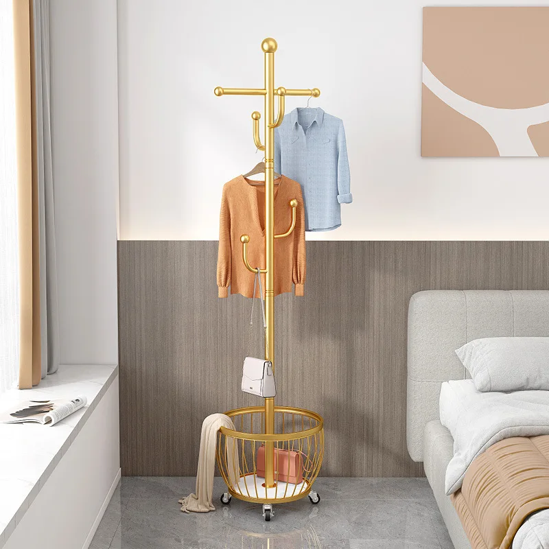 Portant vêtement roulette avec panier design cactus