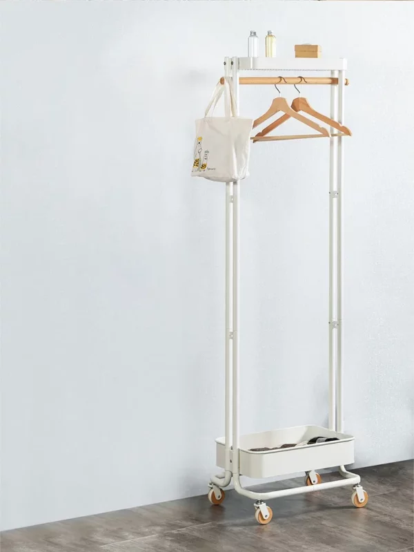 Portant vêtement roulette compact avec étagère de rangement – Image 10