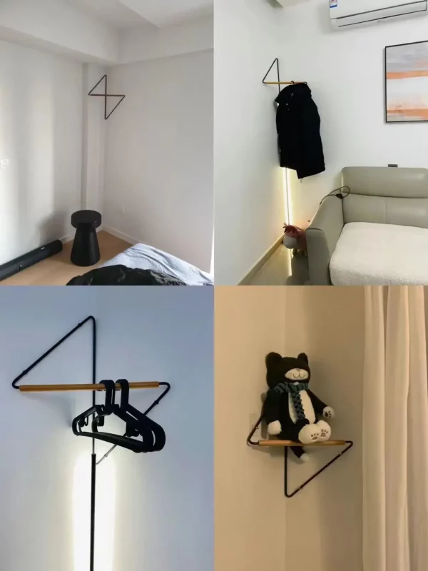 Portant vêtement d’angle mural – design minimaliste – Image 3