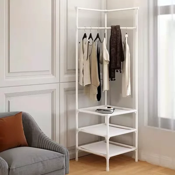 Portant vêtement d'angle avec 3 niveaux de rangement