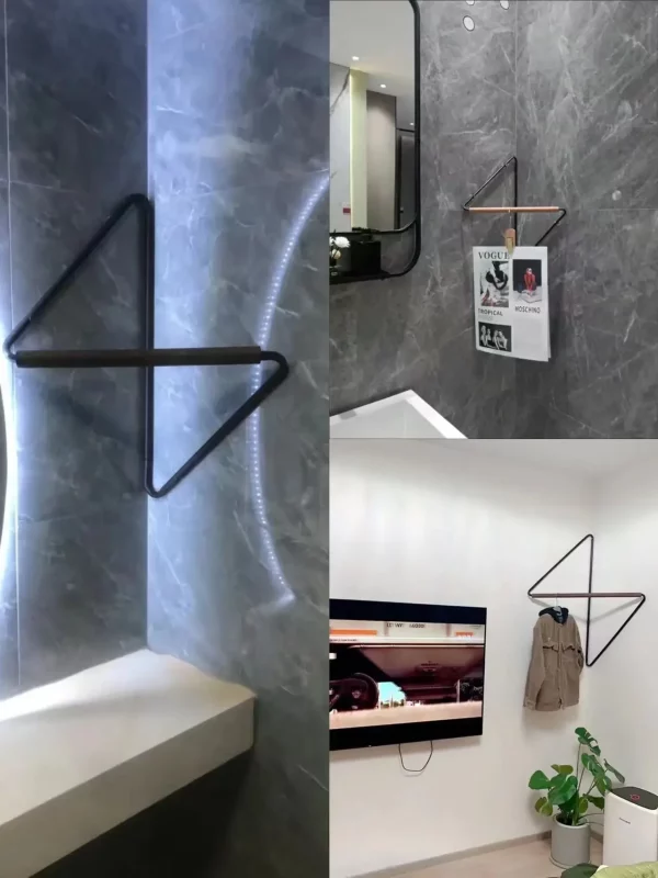 Portant vêtement d’angle mural – design minimaliste – Image 5