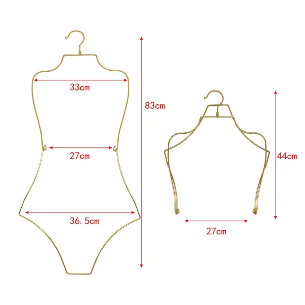 Cintre à lingerie pliable en métal – forme corps silhouette – Image 8