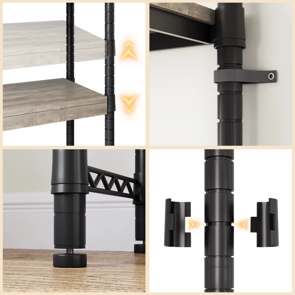 Portant vêtement salle de bain réglable multi-niveaux