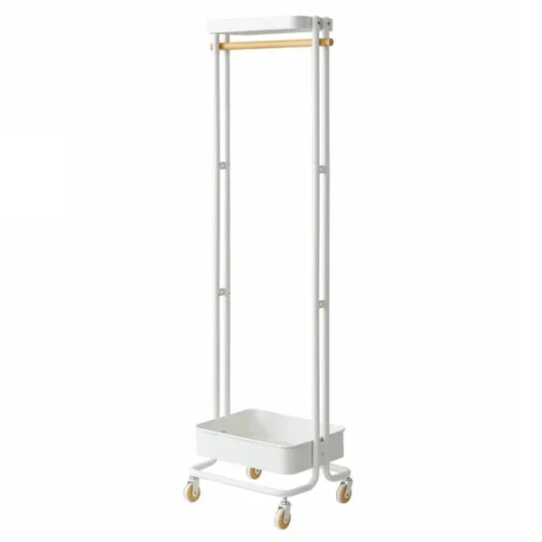 Portant vêtement roulette compact avec étagère de rangement – Image 7