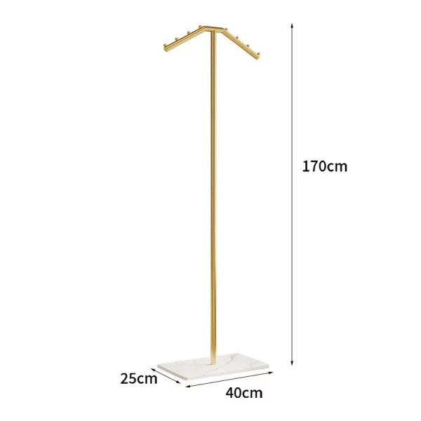 Portant vêtement design vertical à 2 bras et base en marbre – Image 7