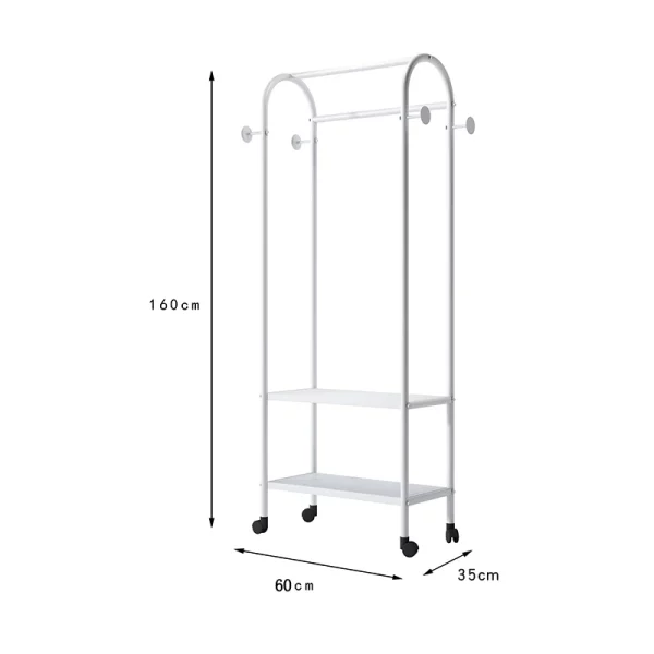 Portant vêtement arrondi en métal à roulettes – Image 5