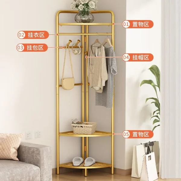 Portant vêtement d'angle design avec rangement – Image 6