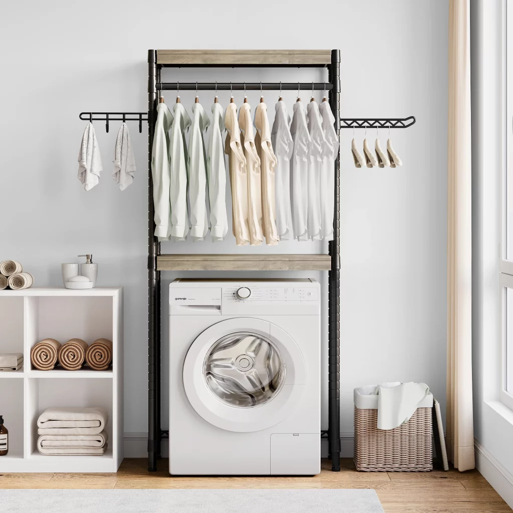 Portant vêtement salle de bain réglable multi-niveaux