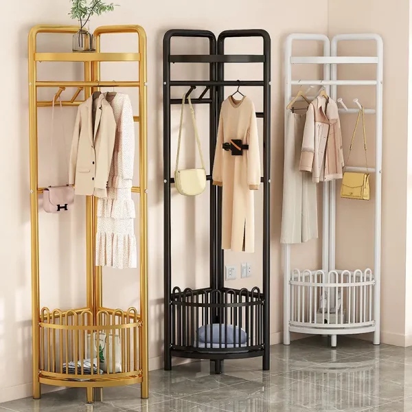Portant vêtement d'angle design avec rangement