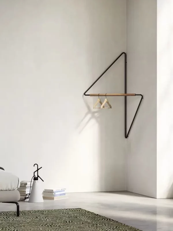 Portant vêtement d’angle mural – design minimaliste – Image 10
