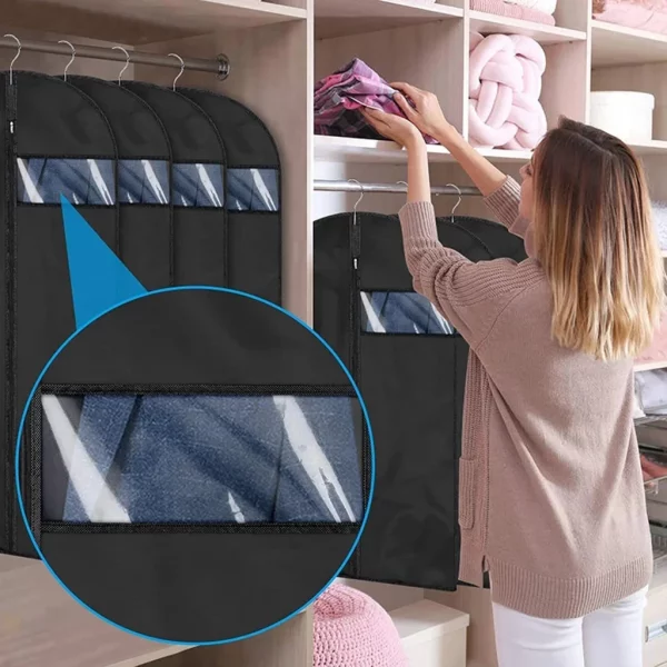 Housse costume noire respirante avec fenêtre